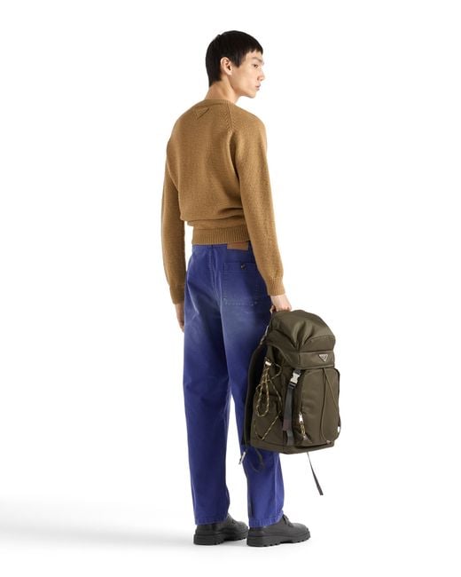 Prada Natural Wool Crew-Neck Sweater for men