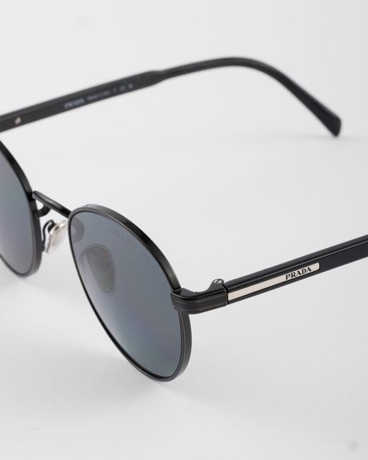 Prada Blue Sunglasses With The Iconic Metal Plaque for men