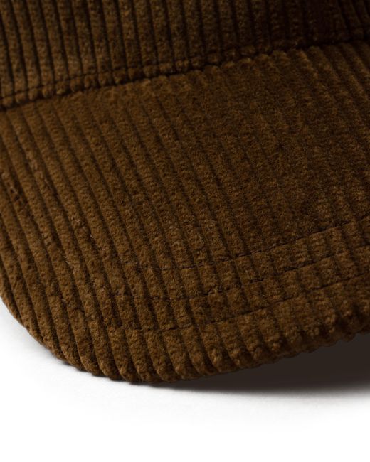 Prada Brown Corduroy Six-Panel Baseball Cap