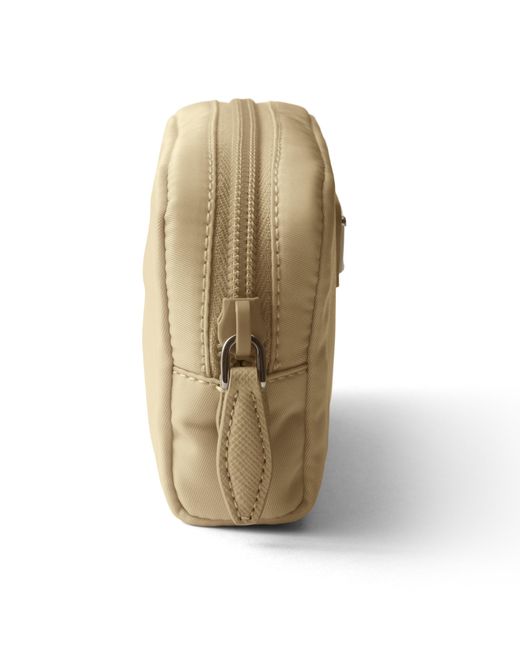 Prada Natural Micro Re-Nylon Pouch, Camel