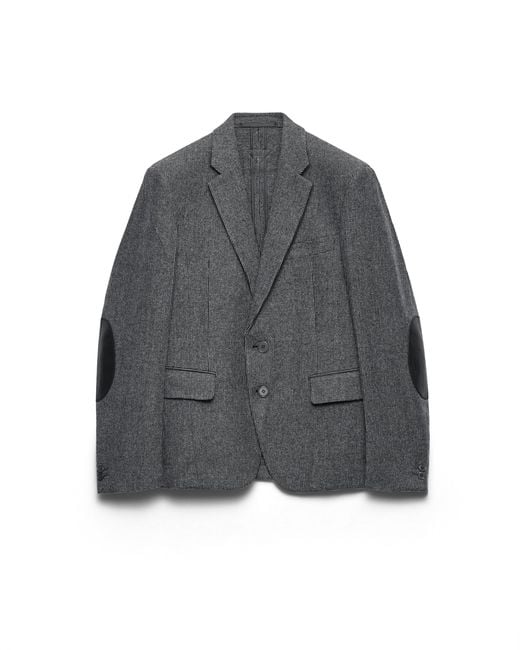 Prada Gray Single-Breasted Wool Jacket for men