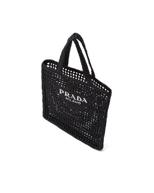 Prada Black Crochet Tote Bag