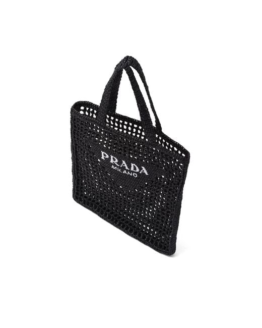 Prada Black Crochet Tote Bag