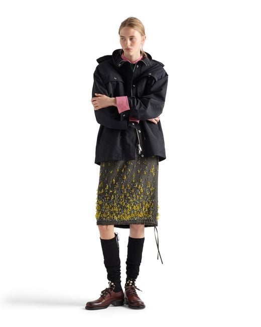 Prada Black Technical Fabric Parka