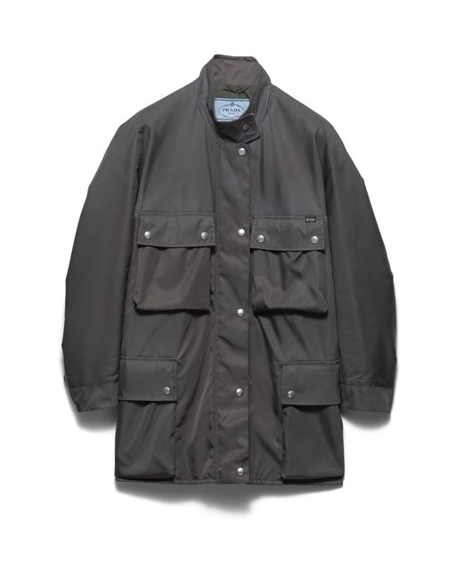 Prada Gray Washed Re-Nylon Rain Jacket