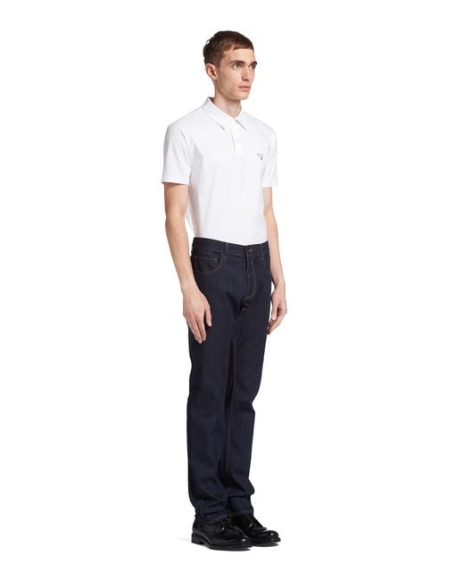Prada Blue Stretch-Denim Jeans for men