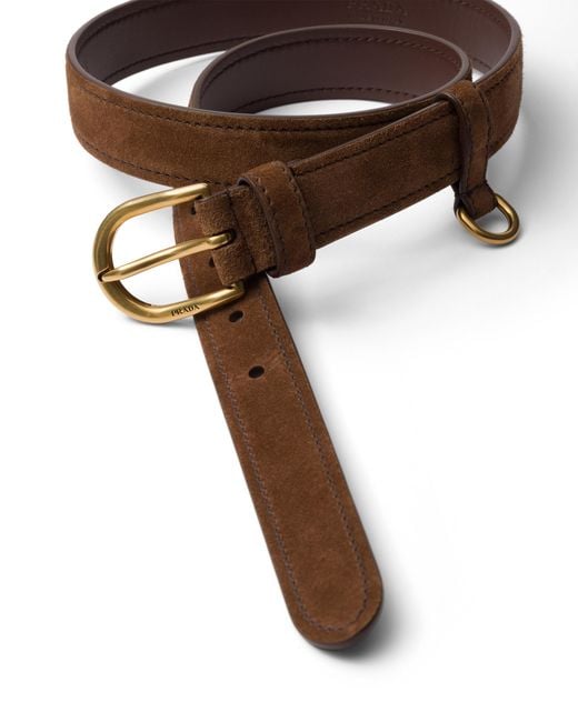 Prada White Suede Belt