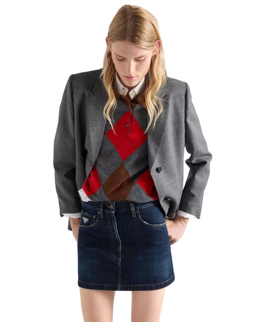 Prada Blue Denim Miniskirt