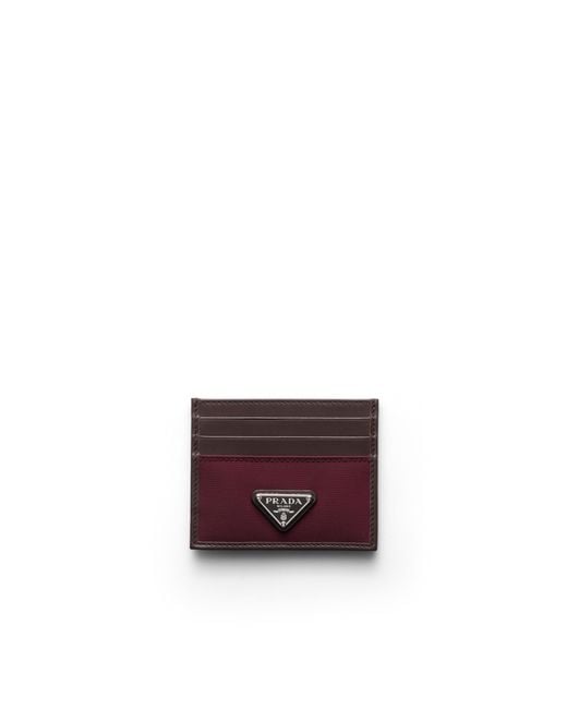 Prada White Speedrock Re-Nylon And Leather Card Holder for men