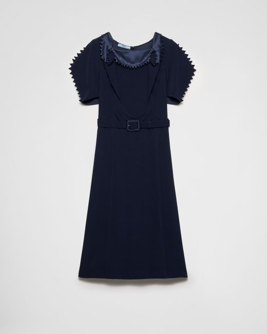 Robe En Crêpe-Satin Prada en coloris Blue