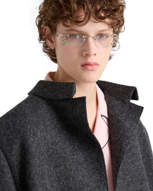 Prada Black Single-Breasted Shetland Wool Jacket