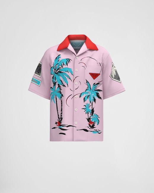 Prada White Timecapsule Printed Cotton Shirt for men