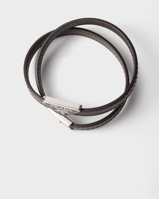 Prada Multicolor Saffiano Leather Bracelet for men