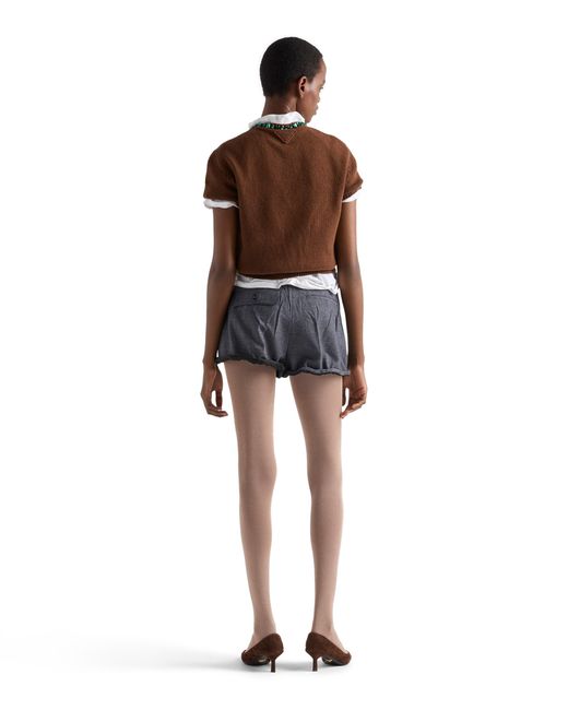 Prada Brown Wool And Cashmere Crew-Neck Sweater