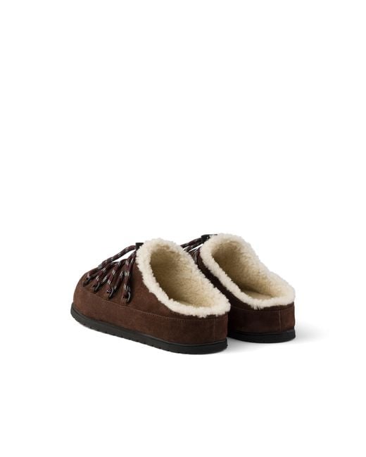 Prada Brown Suede Mules