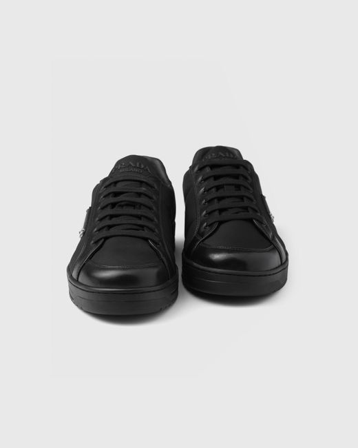 Prada Black Downtown Nappa Leather And Re-nylon Sneakers for men