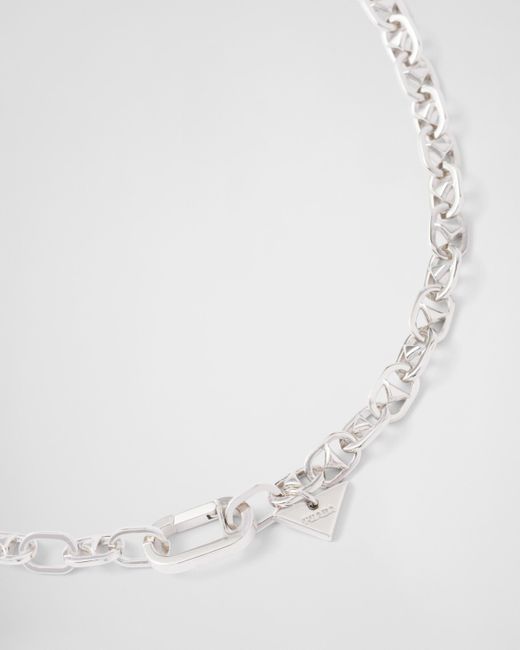Prada Gray Metal Necklace