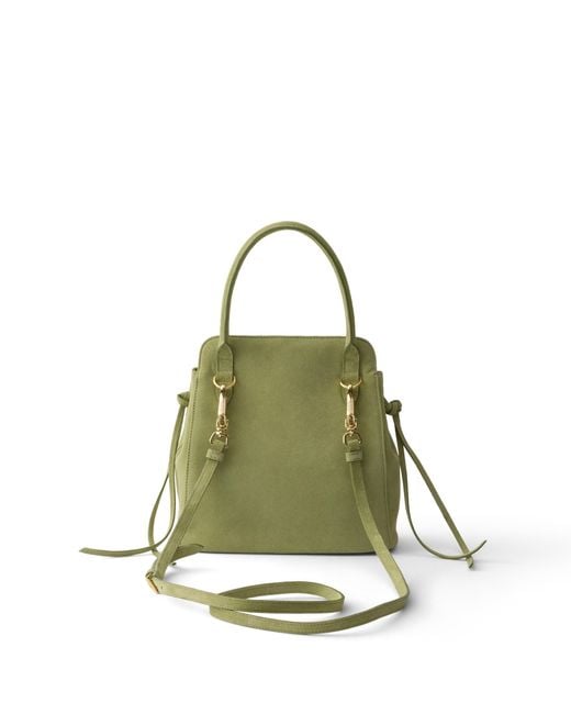 Prada Green Carry Mini Suede Handbag