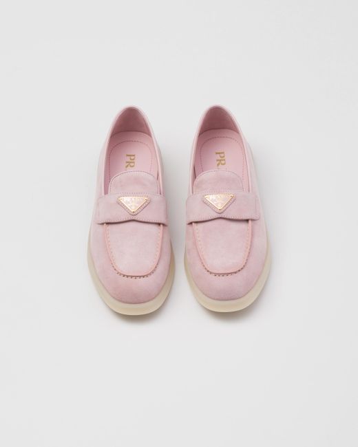 Prada Pink Loafer Aus Wildleder