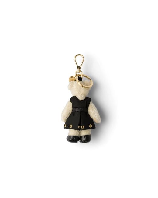 Prada White Teddy Keychain Charm