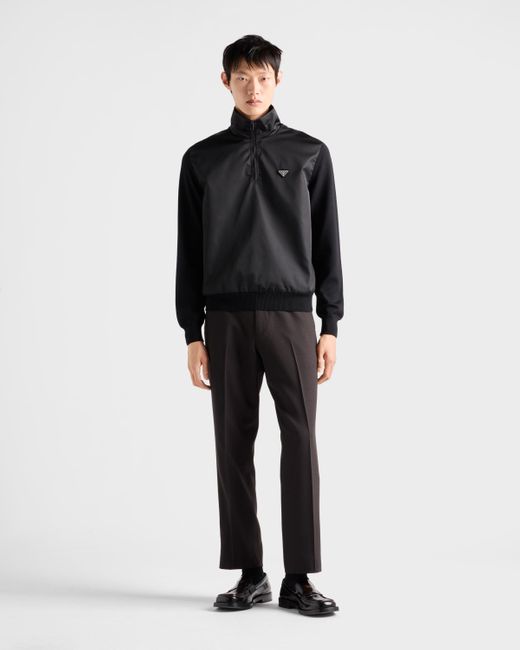Prada Black Superfine Wool Half-Zipper Sweater for men
