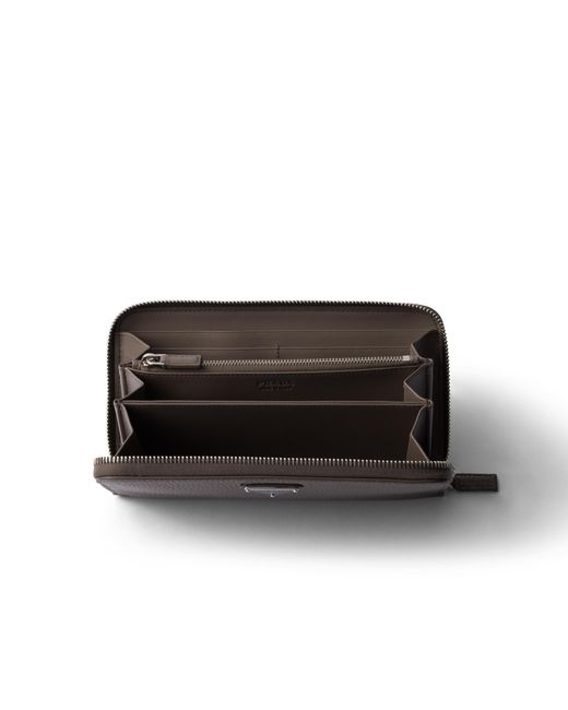 Prada Gray Leather Wallet for men