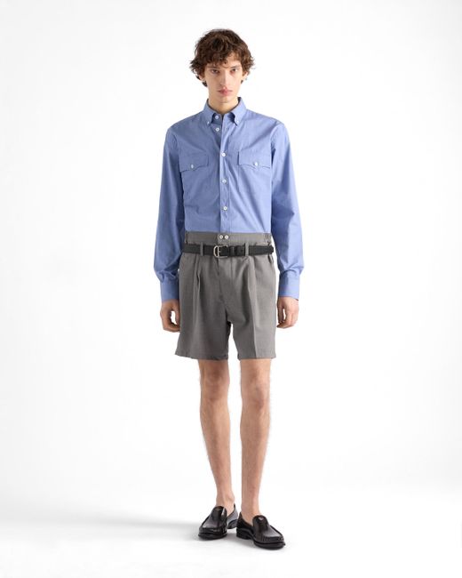 Camisa De Algodón Prada de hombre de color Blue