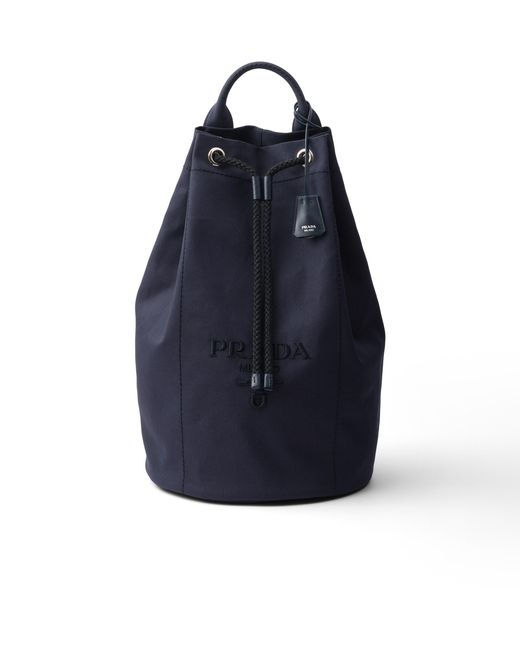 Prada Blue Canvas Drawstring Duffle Bag for men