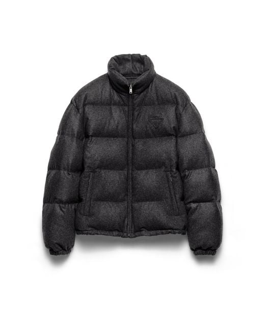 Chaqueta De Plumón Y Cachemir De Peso Medio, Hombre, Talla Prada de hombre de color Black