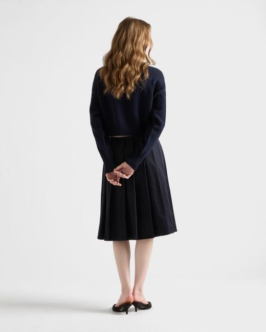 Prada Blue Oversized Cotton Sweater