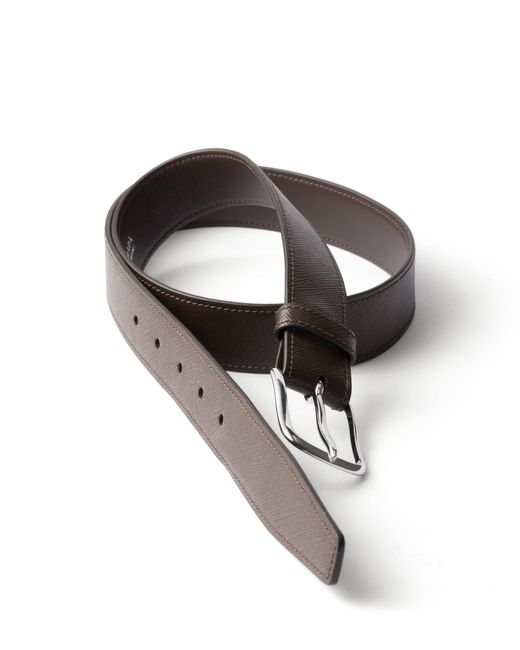 Prada Brown Saffiano Leather Belt Strap for men