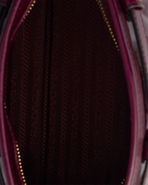 Prada Purple Bonnie Kleine Schultertasche Aus Leder
