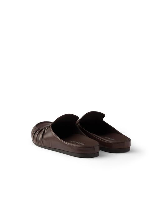 Prada Brown Leather Mules, Size 5 for men