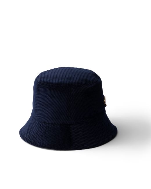 Prada Blue Corduroy Bucket Hat