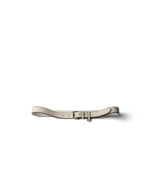Prada White Leather Belt for men