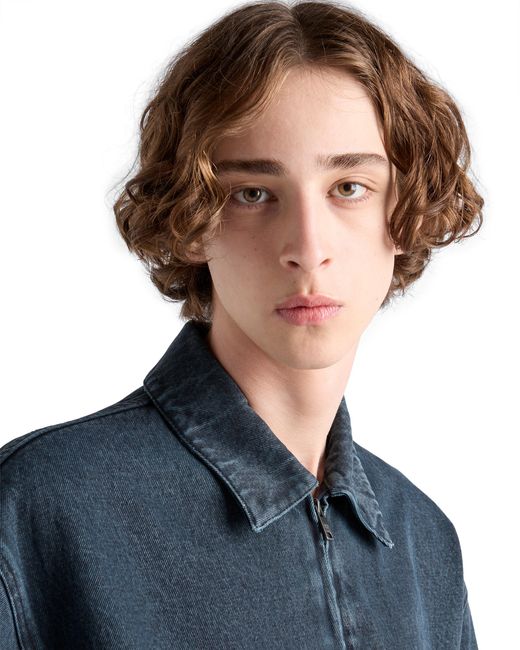 Prada Blue Denim Blouson Jacket for men