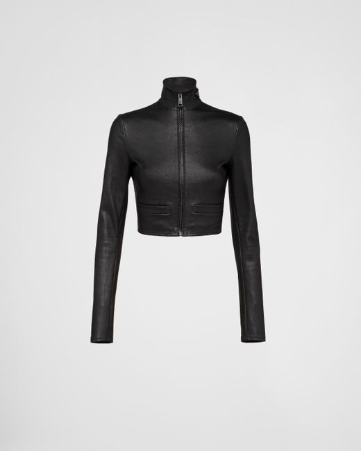 Prada Black Stretch Nappa Leather Jacket