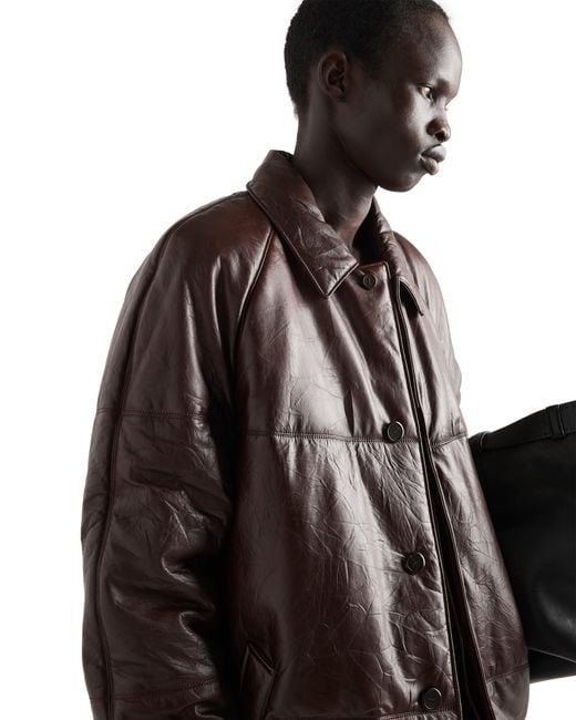 Prada Brown Padded Nappa Leather Coat for men