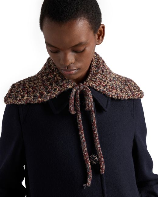 Prada Brown Mélange Wool Knit Collar