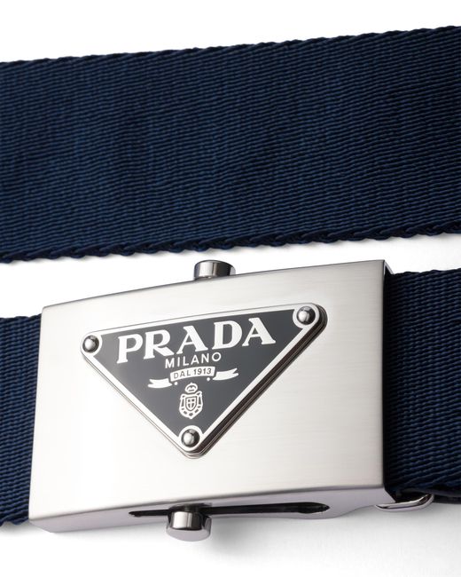 Cinturón De Re-Nylon, Hombre, Talla Prada de hombre de color Blue
