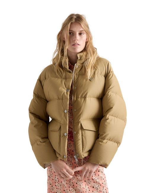 Prada Natural Medium-Weight Technical Fabric Down Jacket