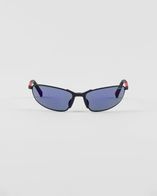 Prada Blue Rubberized Aviator Sunglasses for men