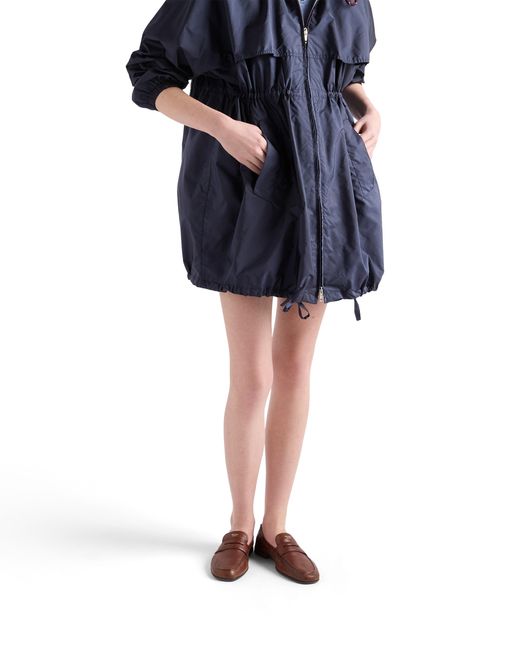 Prada Blue Lightweight Re-Nylon Hooded Raincoat