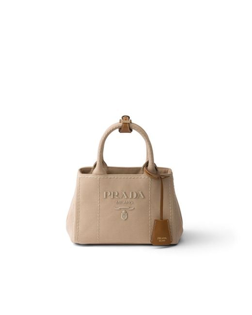 Borsa Jardinière Mini di Prada in White