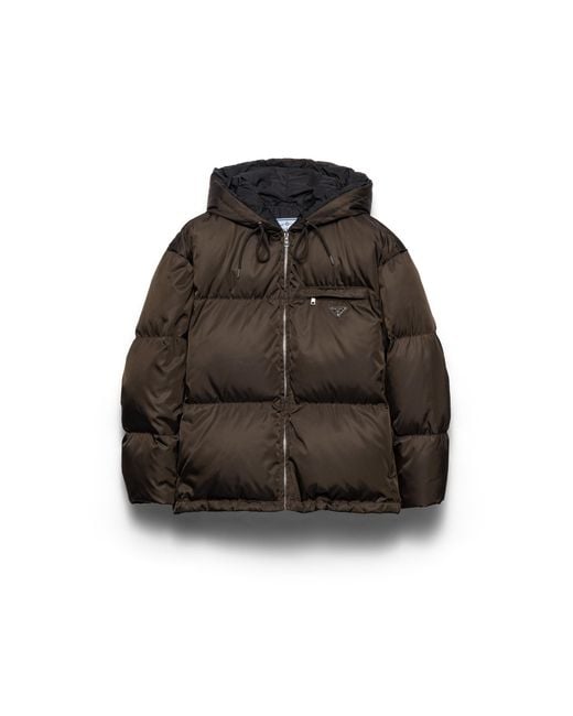 Prada Brown Re-Nylon Down Jacket, Cocoa