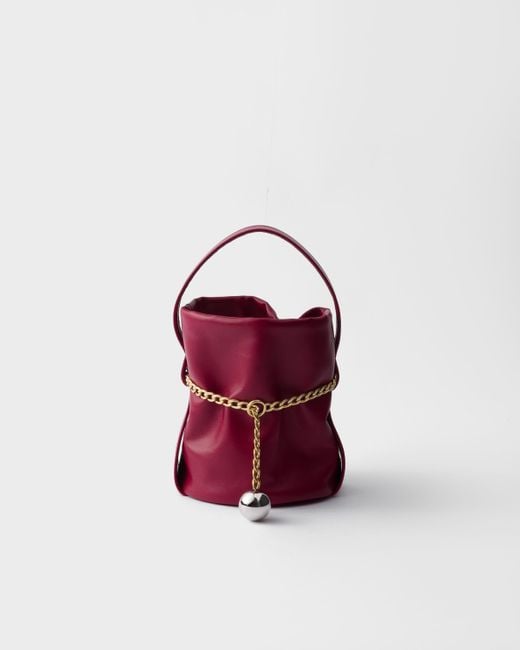 Prada Red Petit Sac Noir Nappa Leather Mini-Bucket Bag
