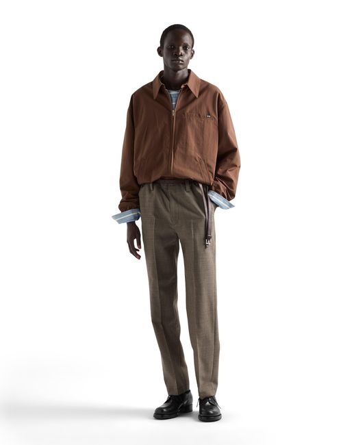 Prada Gray Wool Pants for men