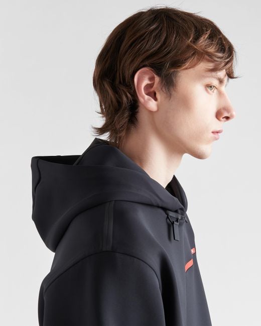 Prada Black Recycled Double Jersey Sweatshirt for men