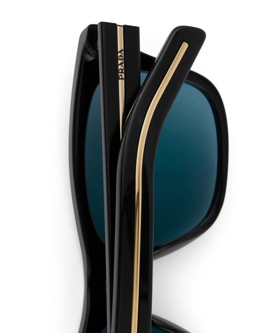Prada Blue Sunglasses With The Iconic Metal Plaque for men