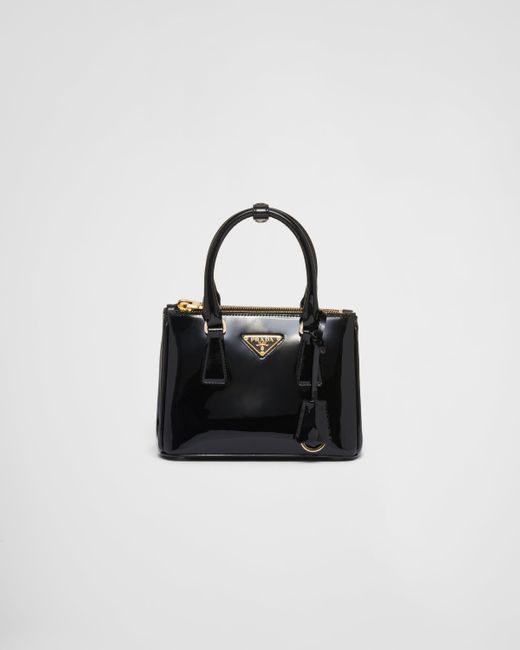 Prada Black Galleria Mini Bag Aus Lackleder